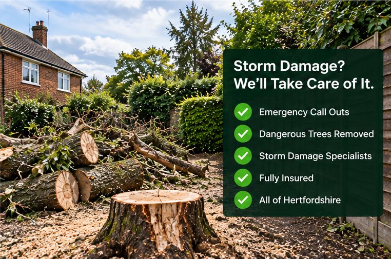 A cleared site after emergency storm damage work