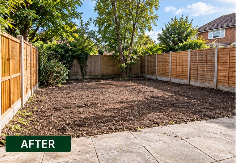 A cleared garden ready for its next stage